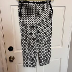 Geometric Navy and White Pants Stretch